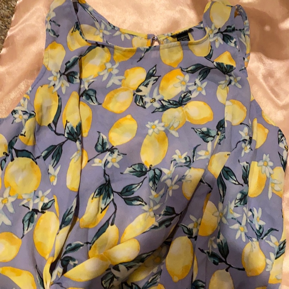 Torrid Chiffon Lemon Print Sleeveless Top